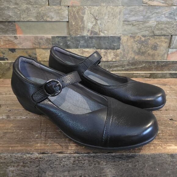 Dansko Fawna Women's Black Leather Mary Jane Shoes Size 42 US 11.5 - Picture 1 of 9